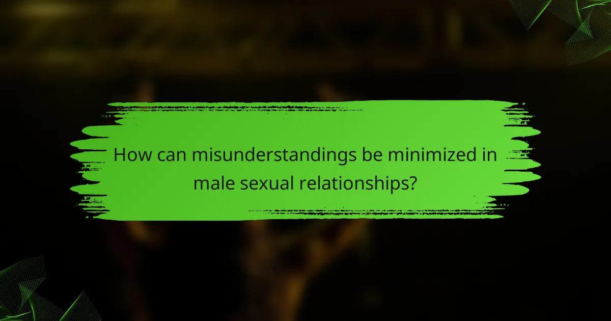 How can misunderstandings be minimized in male sexual relationships?