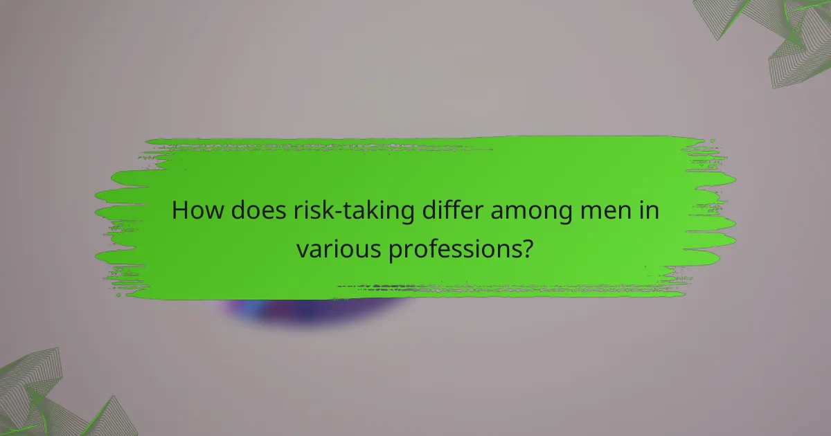 How does risk-taking differ among men in various professions?