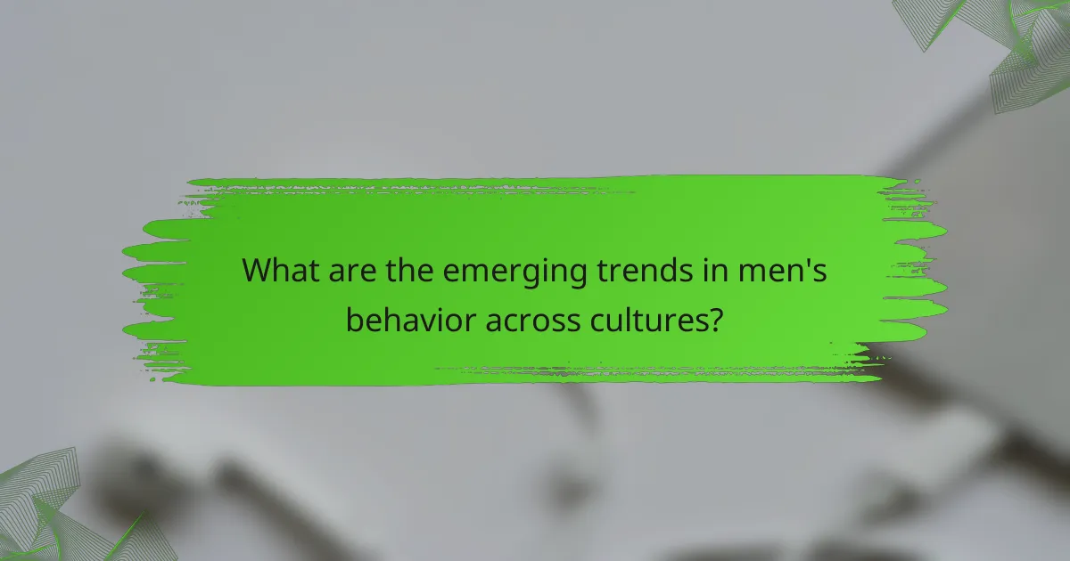What are the emerging trends in men's behavior across cultures?