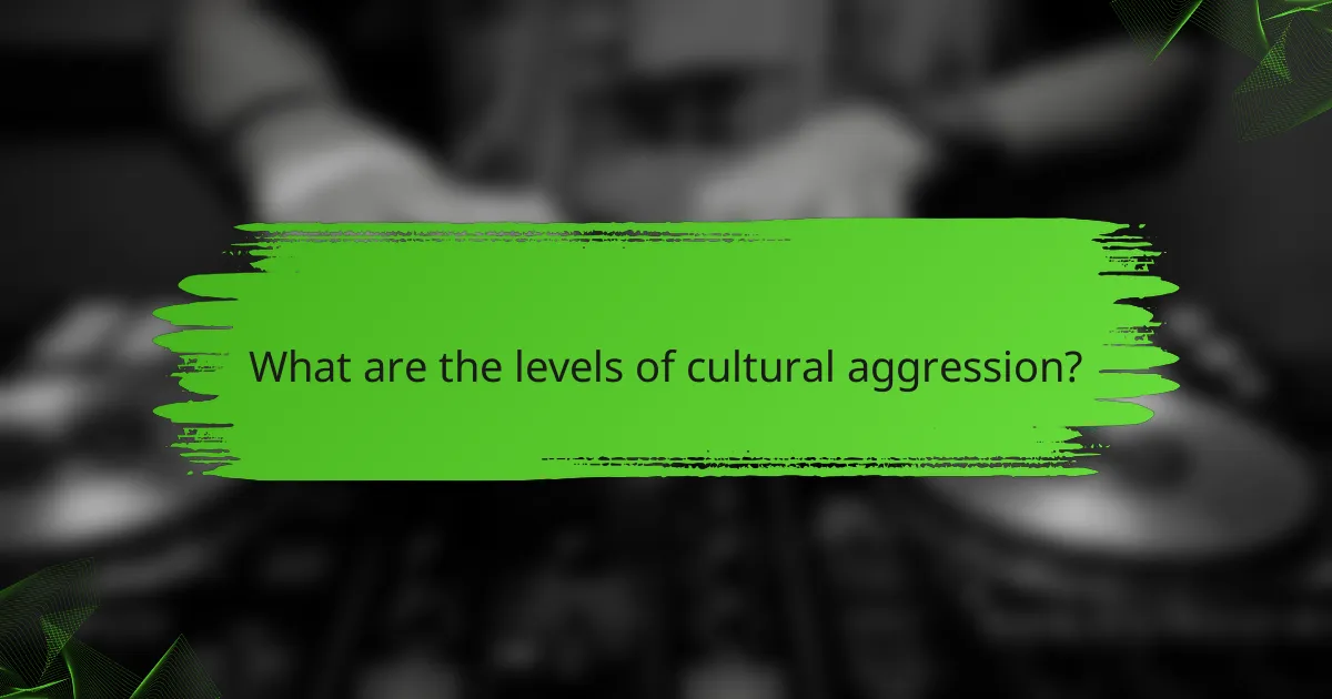 What are the levels of cultural aggression?