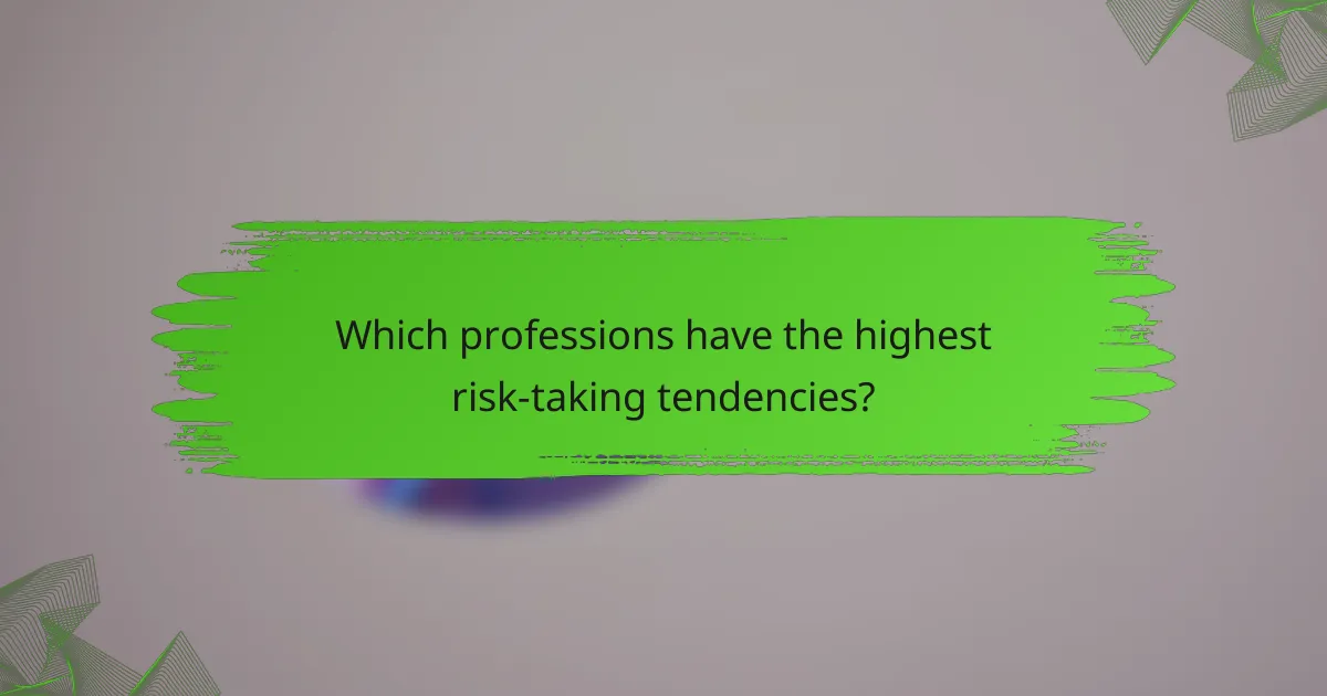 Which professions have the highest risk-taking tendencies?